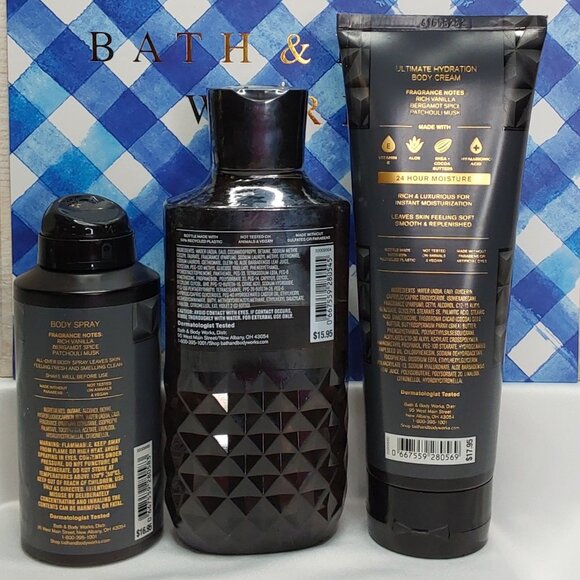 BATH & BODY WORKS 'VANILLA NOIR' 3-PIECE GIFT SET BODY WASH, LOTION & SPRAY MIS - Picture 5 of 16